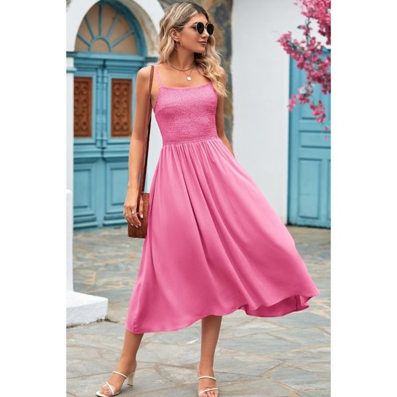 Smocked Spaghetti Strap Midi Dress - Picture 12 of 16